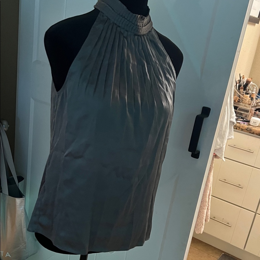 White House Black Market Charcoal Halter Blouse